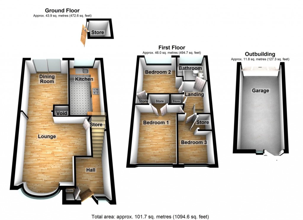 Floorplans For Halfpenny Field Walk, Castle Vale, Birmingham