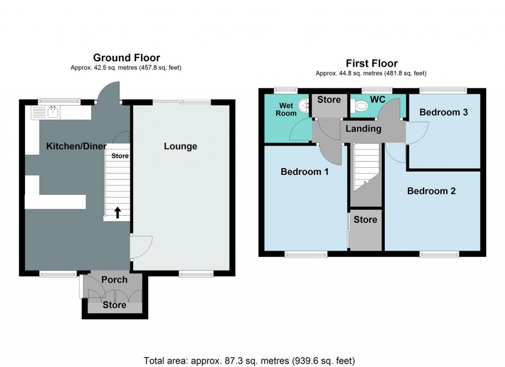 Floorplans For Stella Croft, Chelmsley Wood, Birmingham