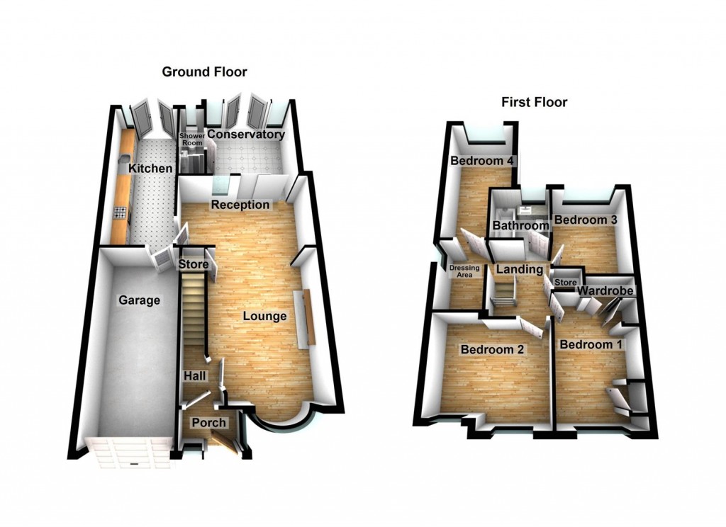 Floorplans For Whittleford Grove, Castle Bromwich, Birmingham