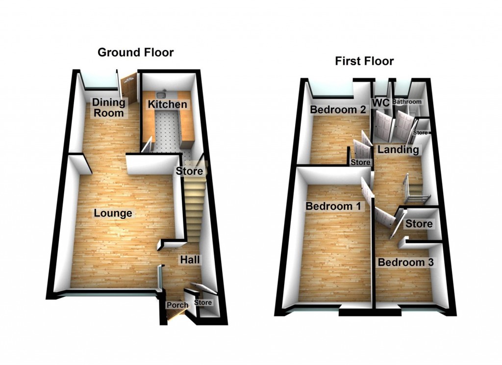 Floorplans For Chester Close, Fordbridge, Birmingham