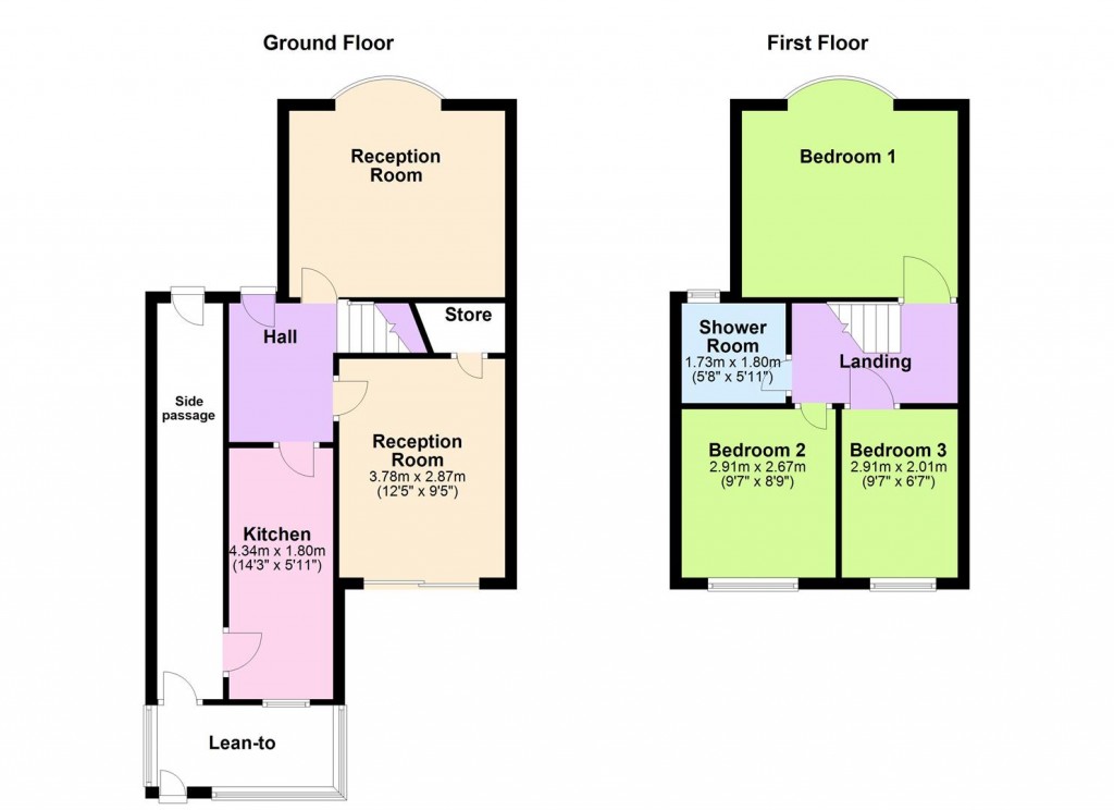 Floorplans For Welford Avenue, Yardley, Birmingham
