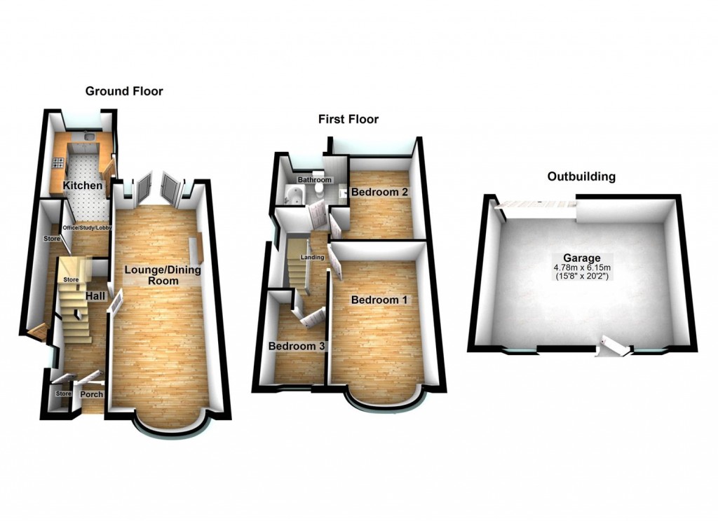 Floorplans For Fowey Road, Hodge Hill, Birmingham