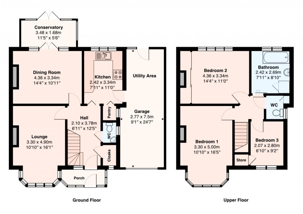 Floorplans For Westbourne Avenue, Hodge Hill, Birmingham