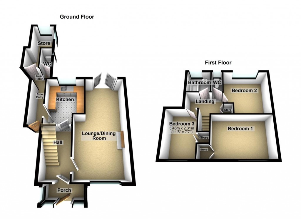 Floorplans For Heathland Avenue, Shard End, Birmingham