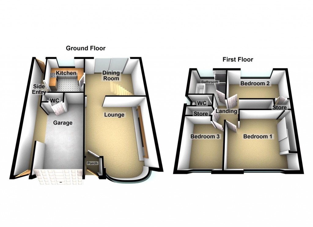 Floorplans For Old Croft Lane, Shard End, Birmingham