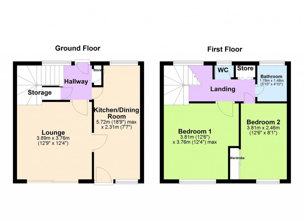 Floorplans For Larch Walk, Yardley, Birmingham