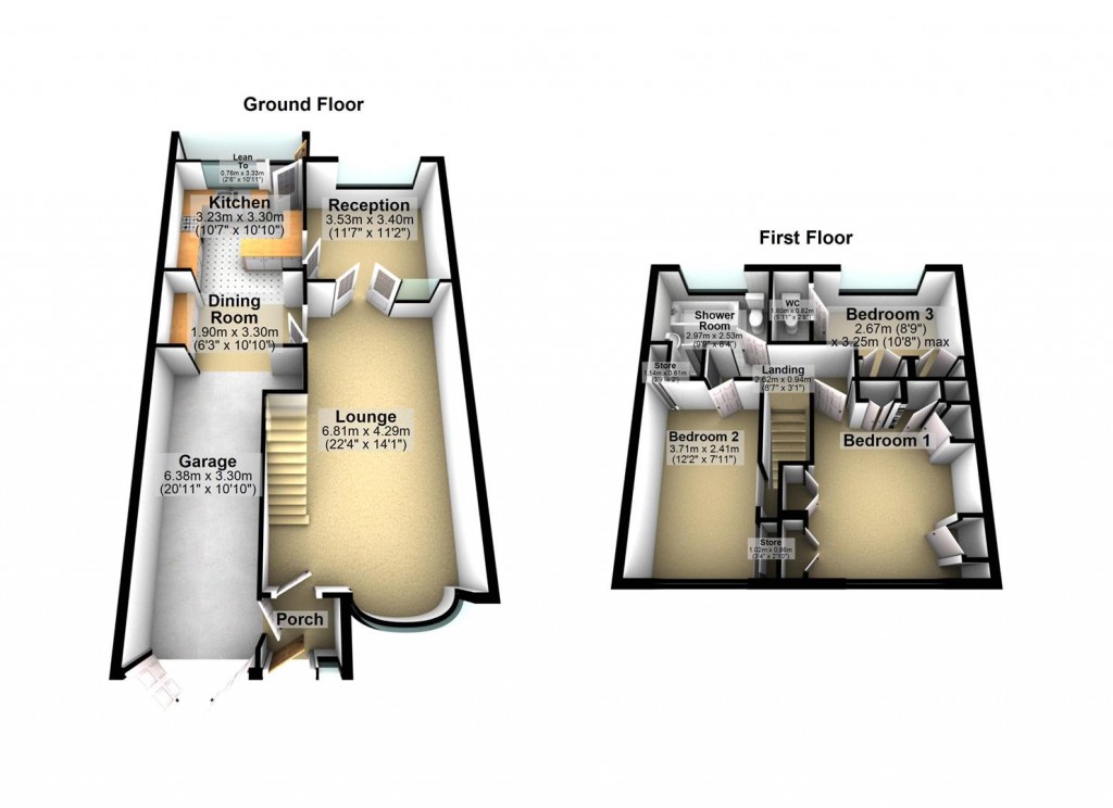 Floorplans For Chichester Grove, Chelmsley wood, Birmingham
